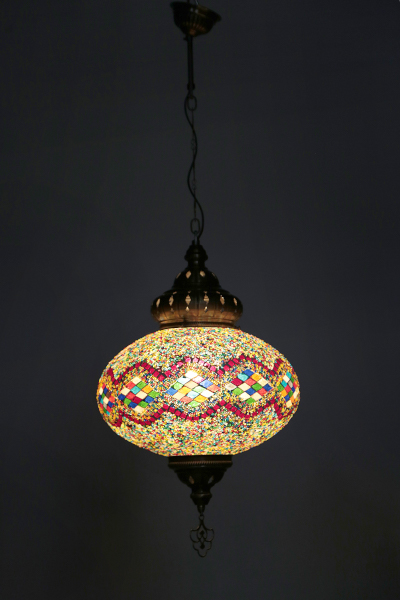 Size 6 Antique Mosaic Hanging Lamp